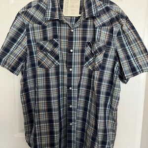 Men's Blue Plaid Shirt Aeropostale